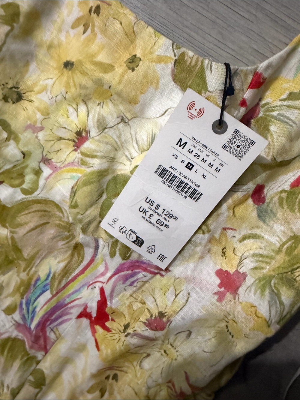 Desigual Yellow Floral Midi Dress with Red Accents - Picture 8 of 9